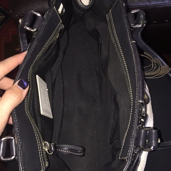 Black and white Coach Purse - Picture 4 of 6